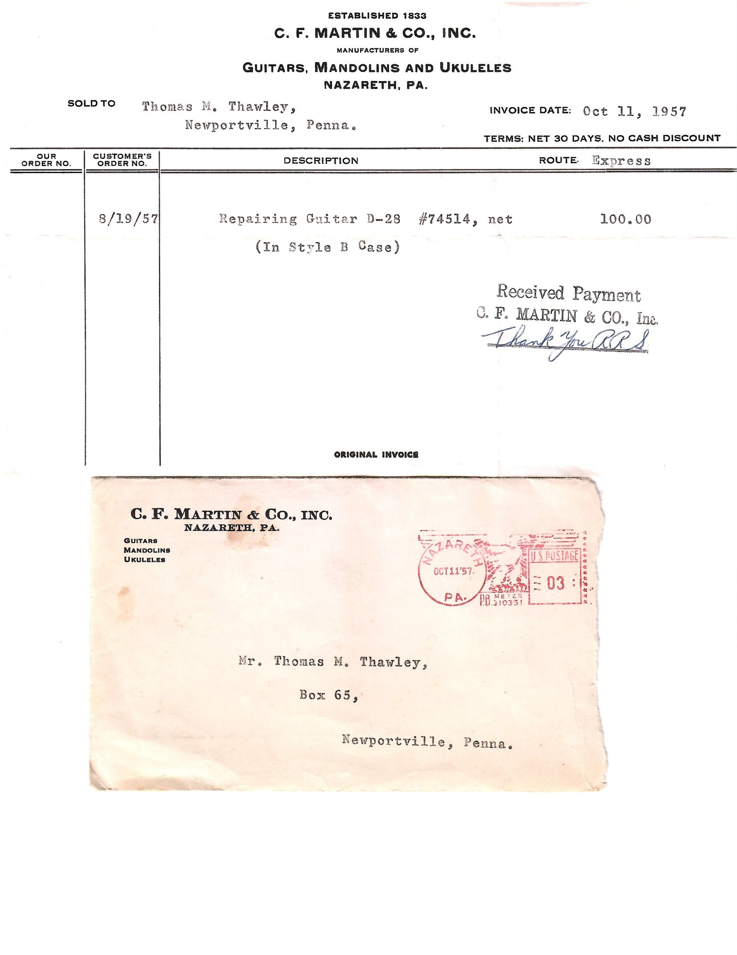 1940 Martin D-28 Acoustic Natural