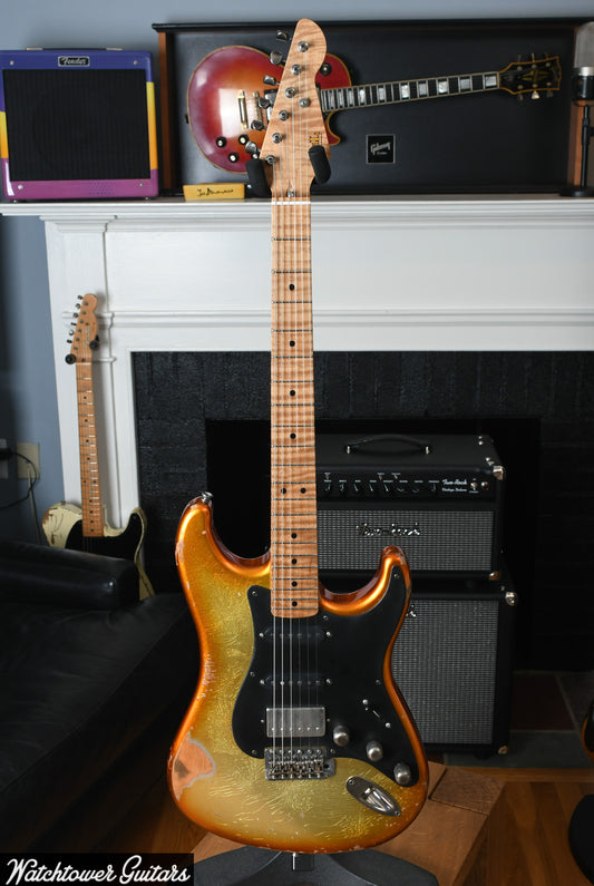 LSL Instruments Saticoy Burnt Orange Sparkle Burst To Shoreline Gold Heavy Aged "Spark"