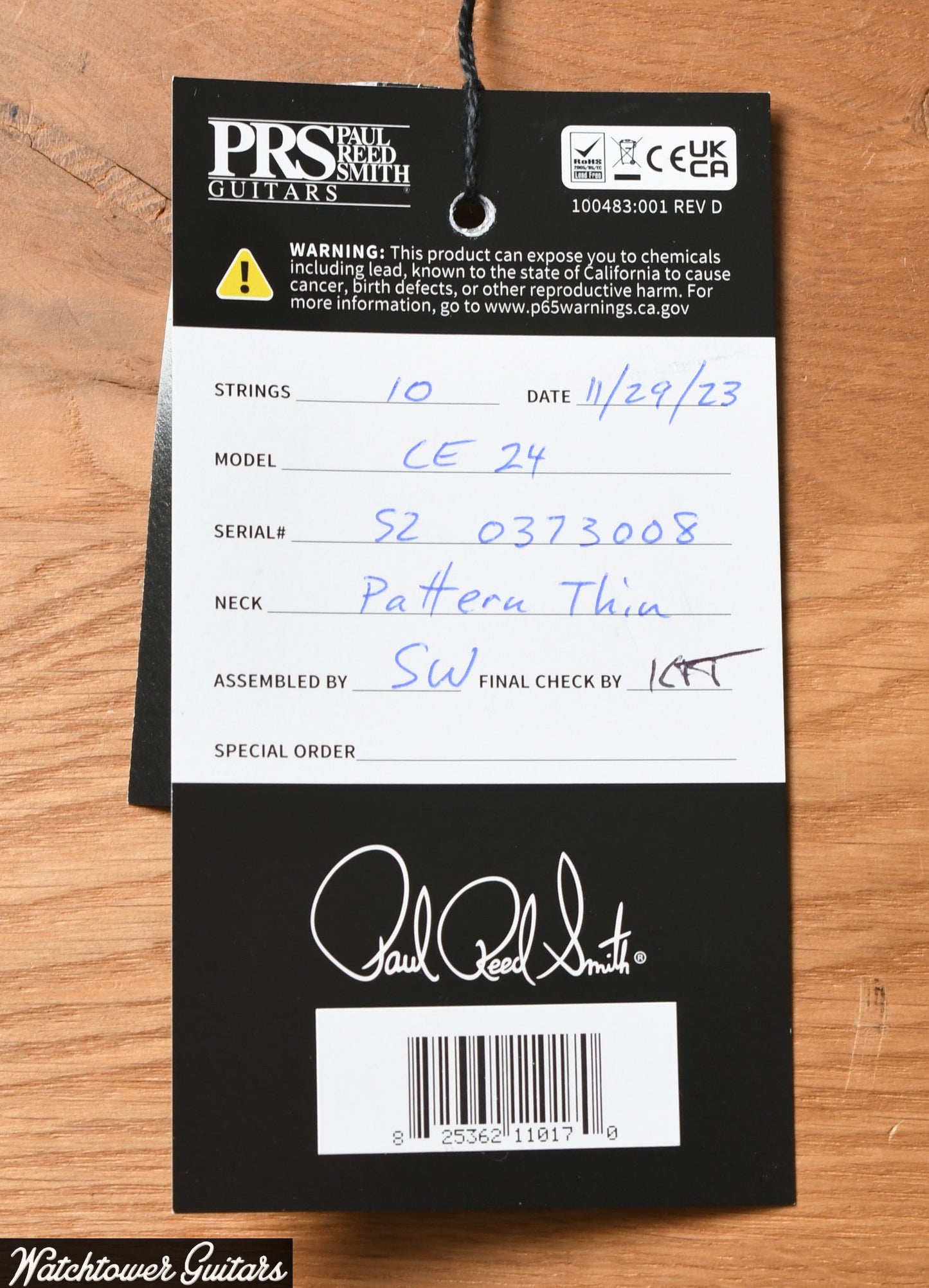 Paul Reed Smith PRS CE 24 Black Amber