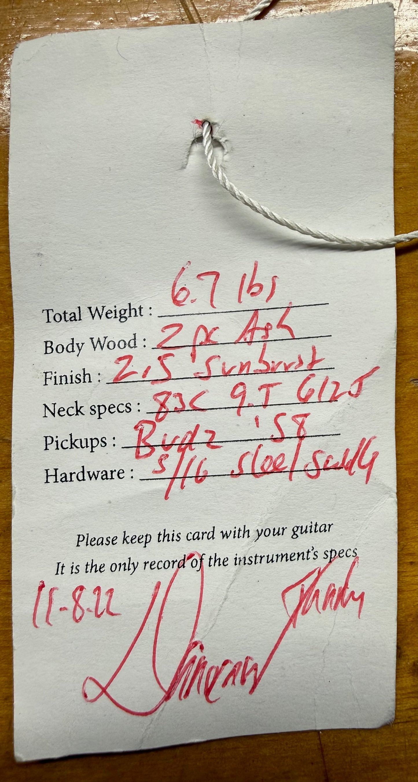 2022 Danocaster Single Cut Double Bound Sunburst