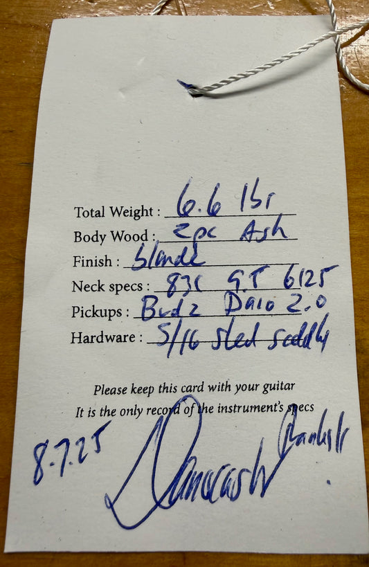 2025 Danocaster Single Cut Blonde