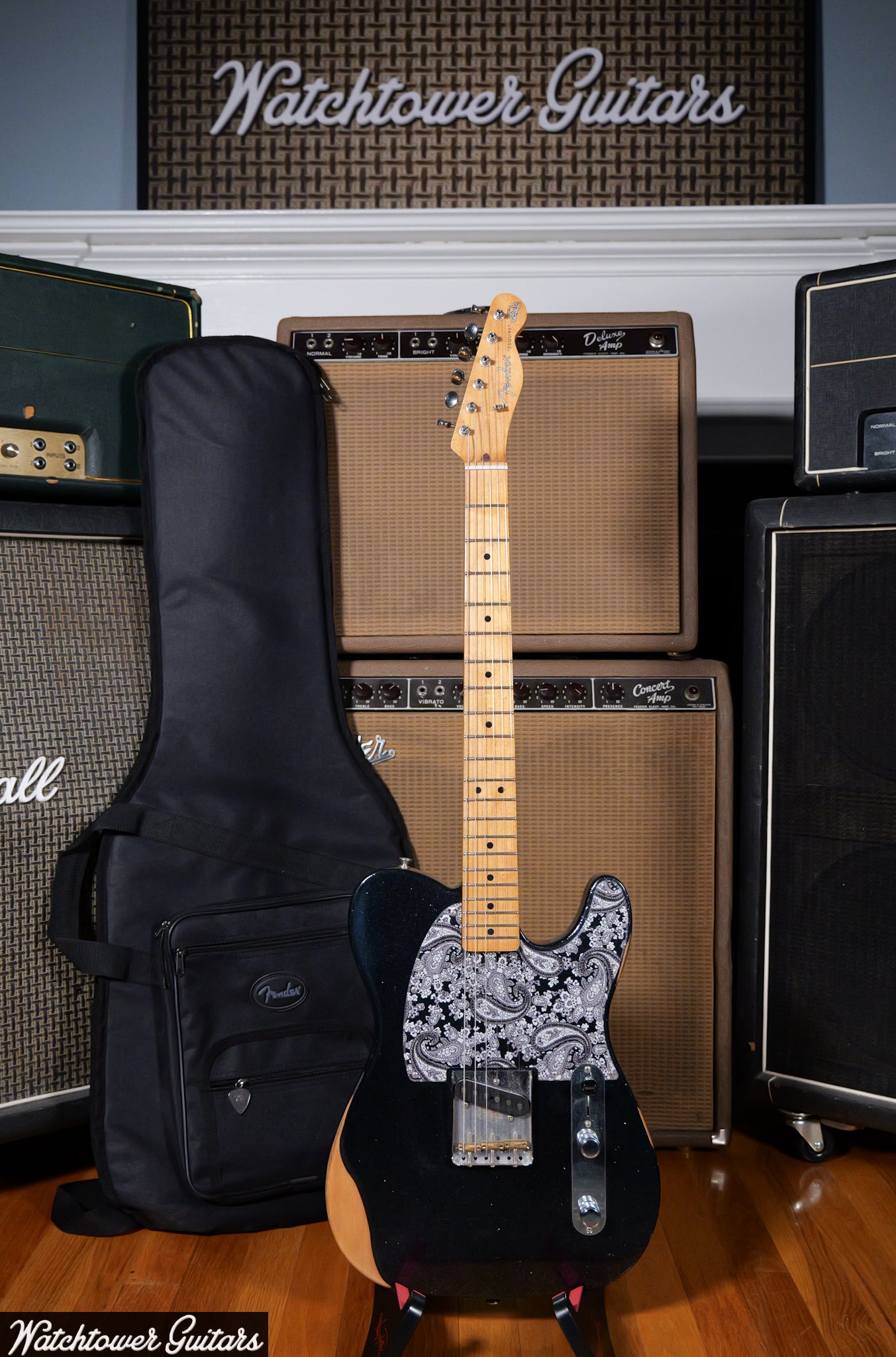 2020 Fender MIM Brad Paisley Esquire Road Worn Black Sparkle
