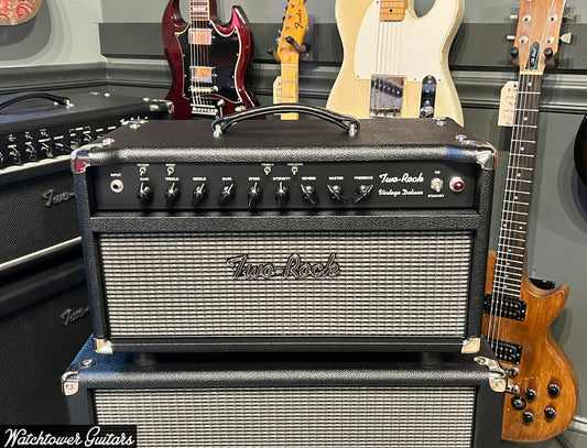 Two Rock Vintage Deluxe 35 Watt 6L6 & 3x10 Cabinet Black Bronco/Silver Cloth