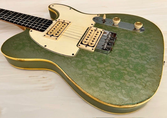 NEW Danocaster Mongrel Lace Green over Ice Blue Metallic