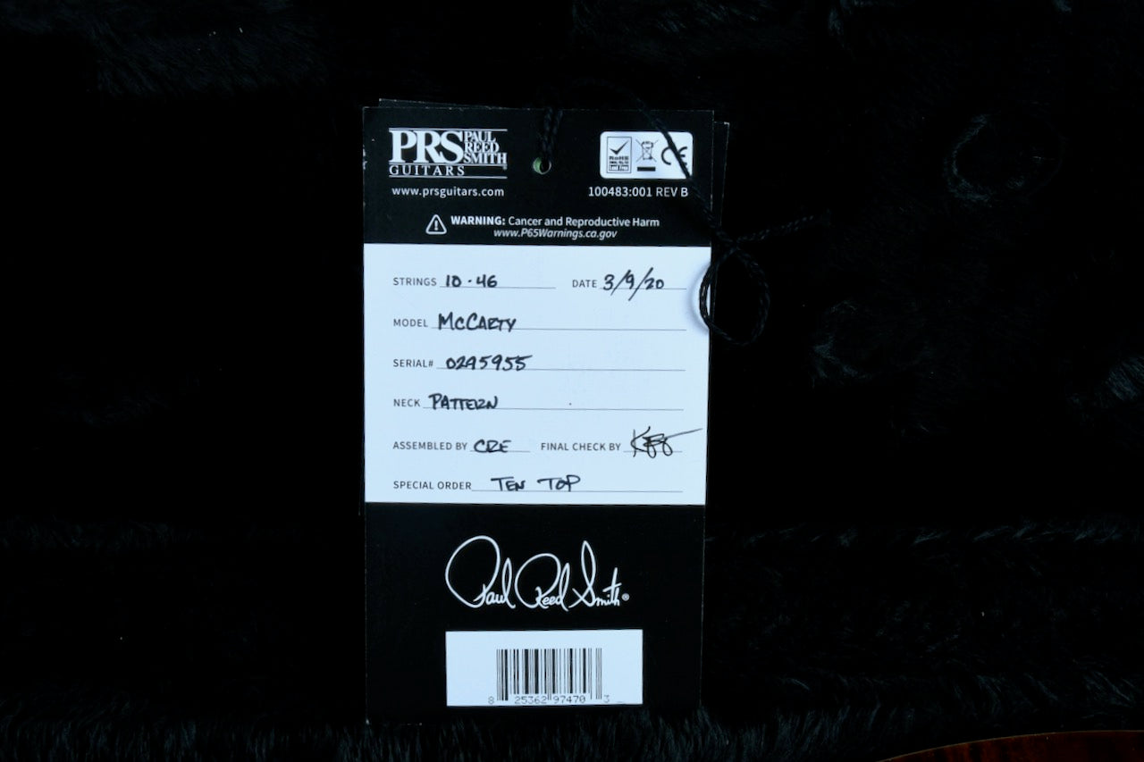 2020 PRS McCarty 10 Top Custom Color Copperhead Burst