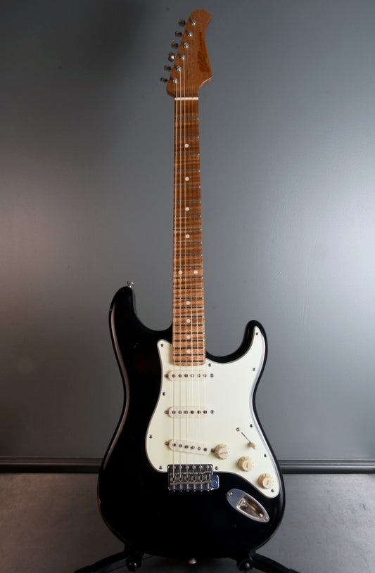 2017 Xotic XSC-1 Aged Black with Roasted Flame Maple Neck