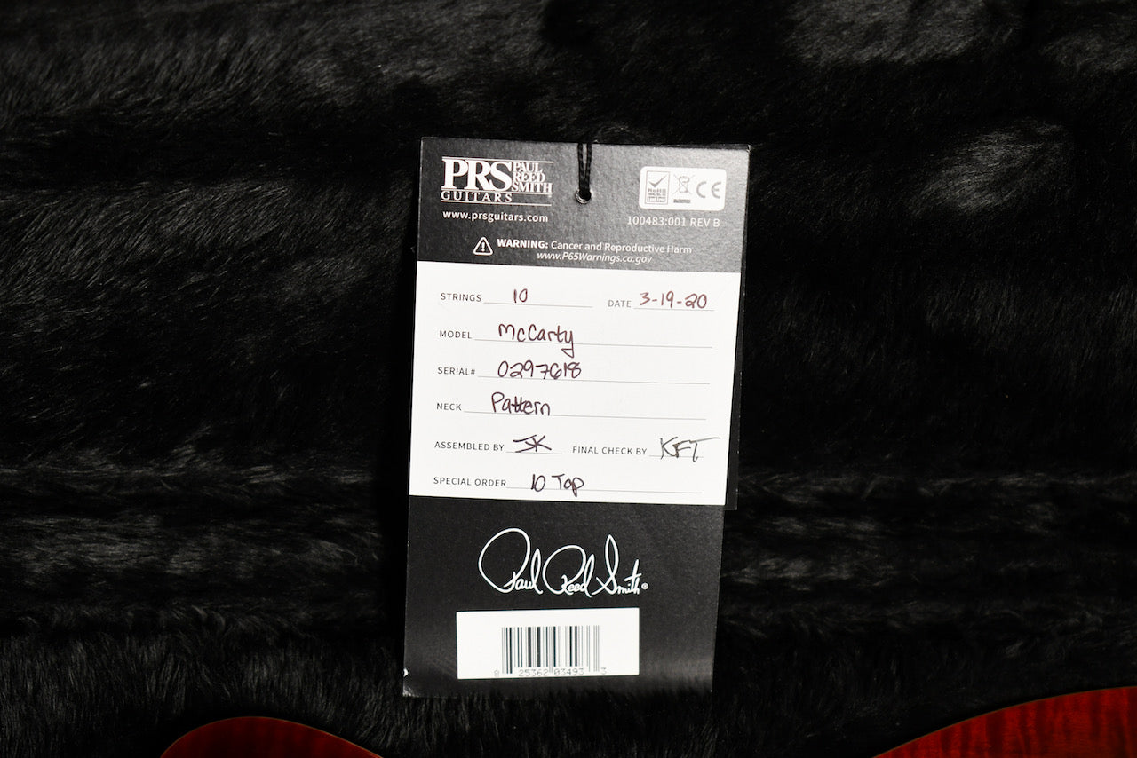 2020 Paul Reed Smith PRS McCarty 10 Top Dark Cherry Burst