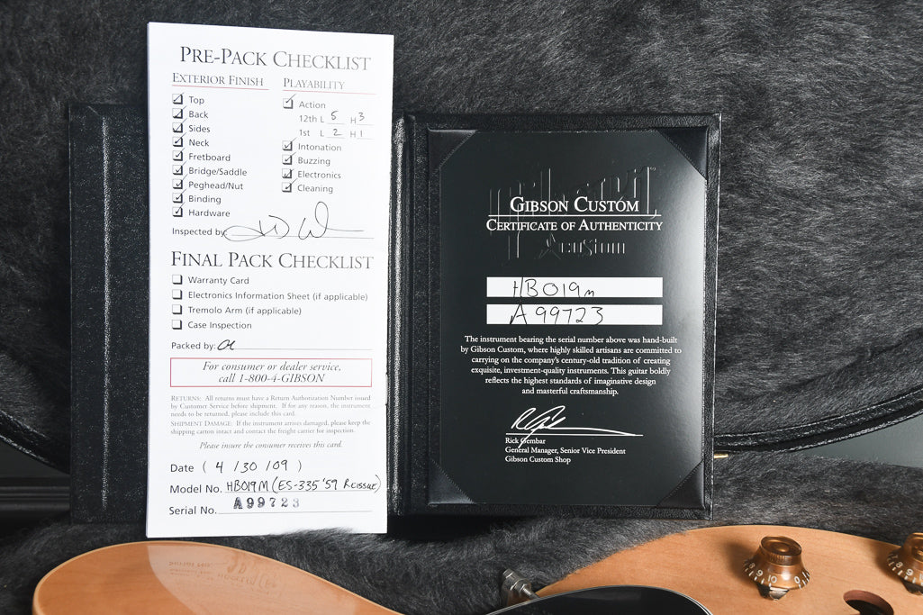 2009 Gibson 50th Anniversary 1959 Historic ES-335 Natural OHSC