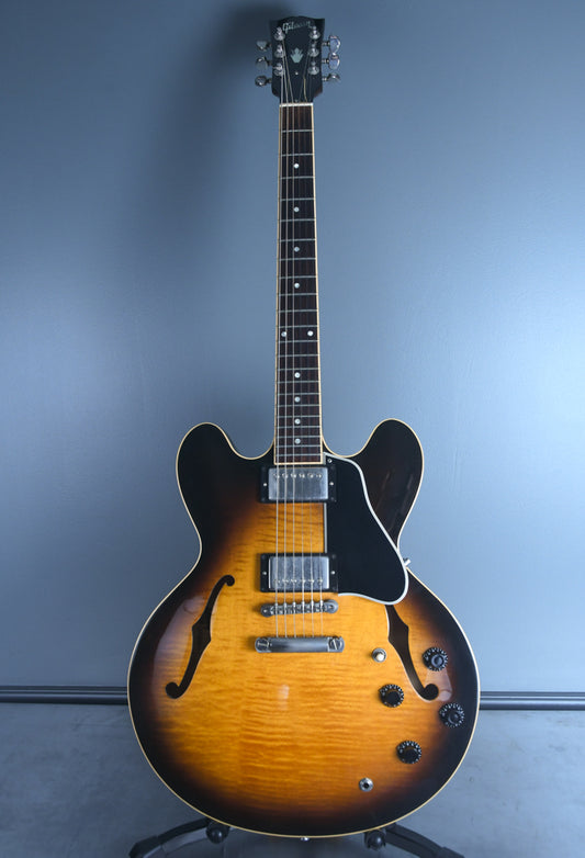 1998 Gibson ES-335 Tobacco Sunburst Flame Top & Back OHSC