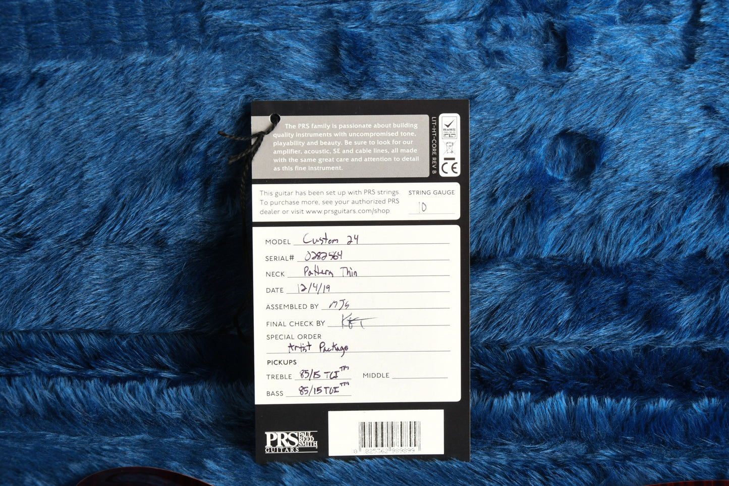 PRS Custom 24 Copperhead Burst Artist Package