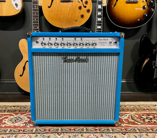 Two Rock Bloomfield Drive 50 Watt 1x12 Combo Turquoise Suede Silver/Blue Grill