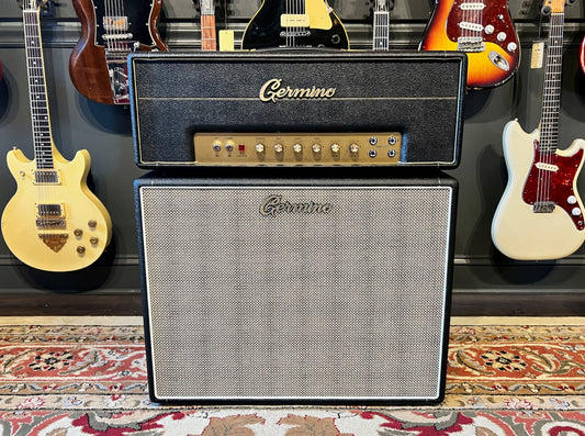 Germino Lead 55 LV Master Volume & Style II 2x12 Cabinet Black Tolex