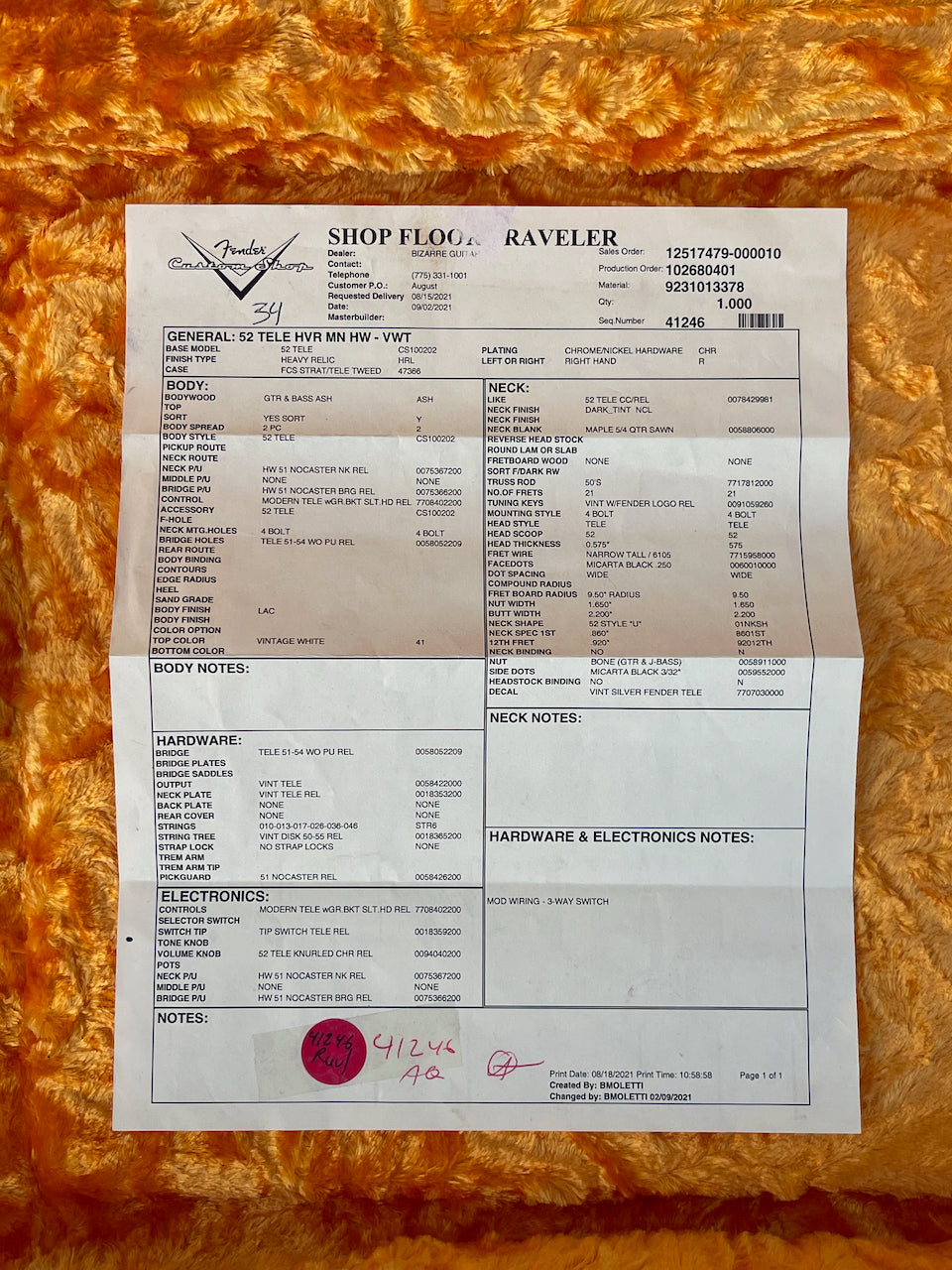 2021 Fender Custom Shop 1952 Telecaster Heavy Relic Vintage White Blonde