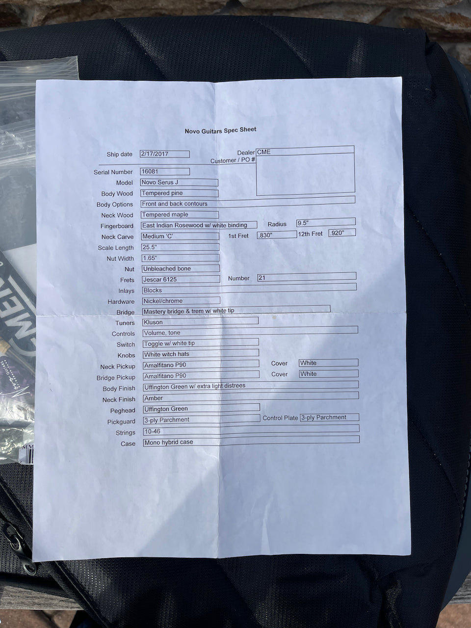 2017 Novo Serus J Uffington Green & Amalfitano P-90's