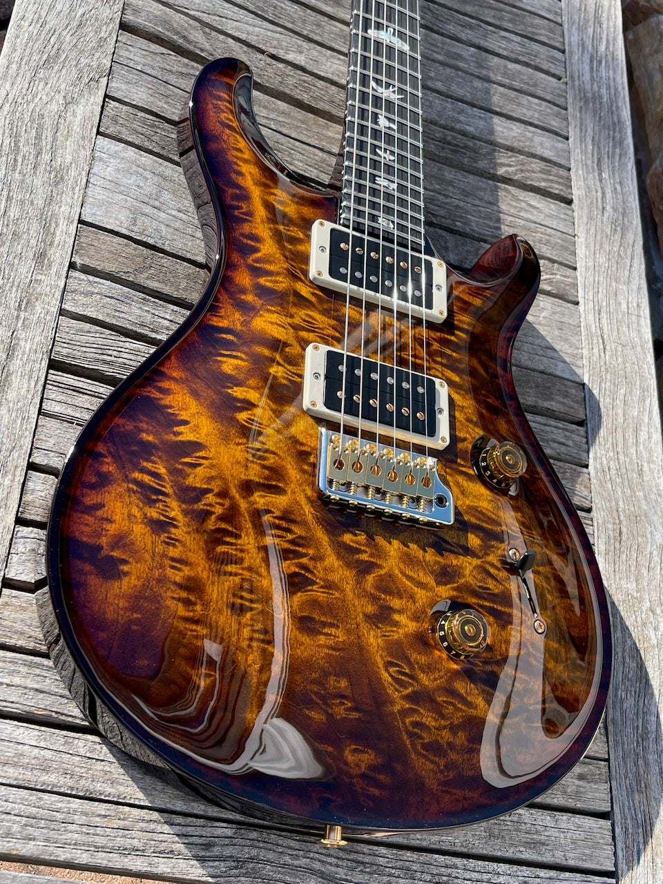 Paul Reed Smith PRS Custom 24 10 Top Quilt Black Gold Wrap Flamed Maple Neck/Ebony Board