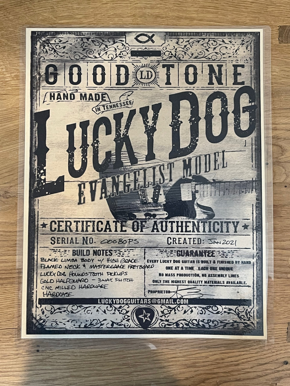 2021 Lucky Dog Evangelist Black Limba