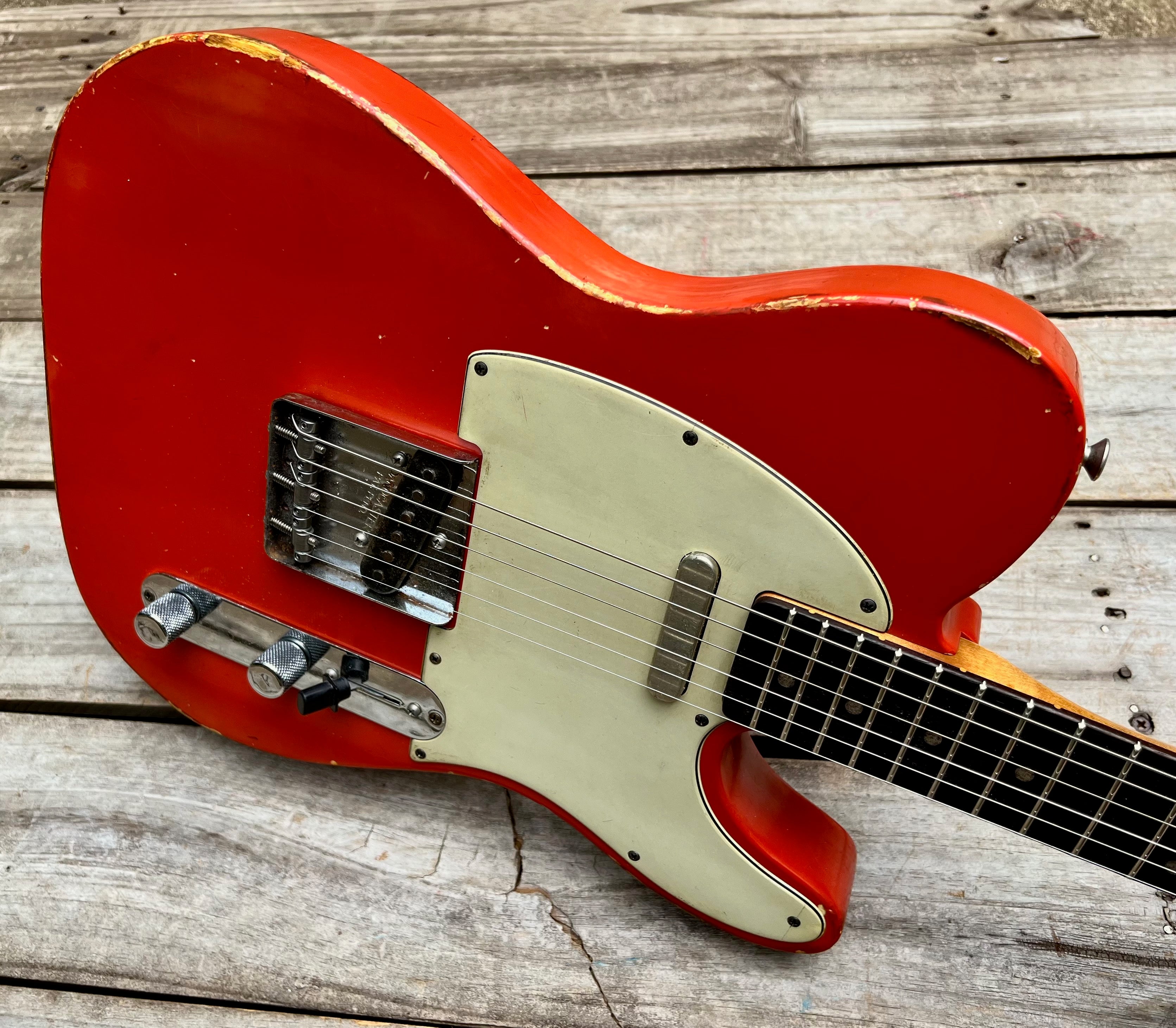 NEW Danocaster Single Cut Faded Fiesta Red – Watchtower Guitars