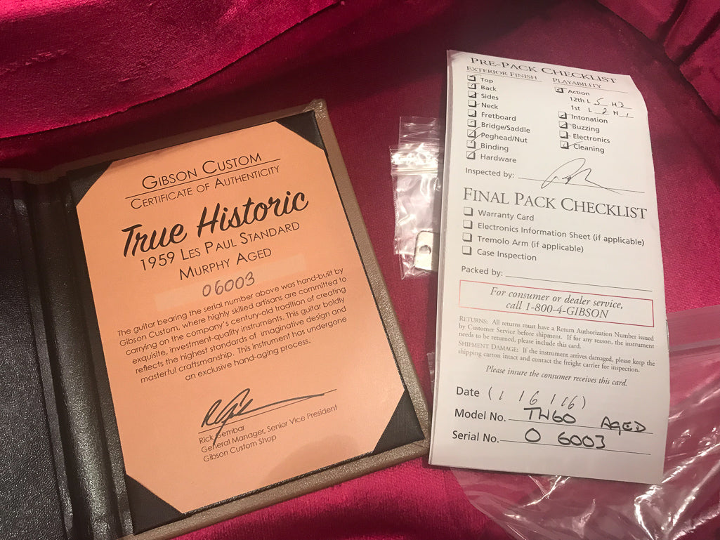 2016 Gibson '60 Les Paul True Historic Murphy Aged - Vintage Cherry Sunburst
