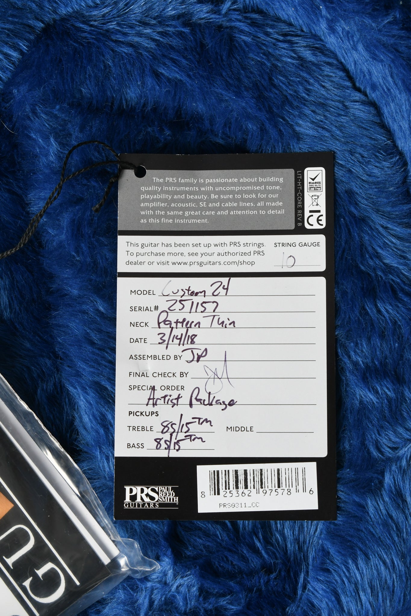 2018 PRS Paul Reed Smith Custom 24 Artist Rosewood Neck Tri Color Sunburst