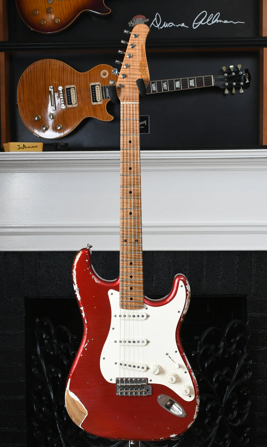 2019 Xotic XSC-1 Heavy Aged Candy Apple Red & Mastergrade Roasted Maple Neck