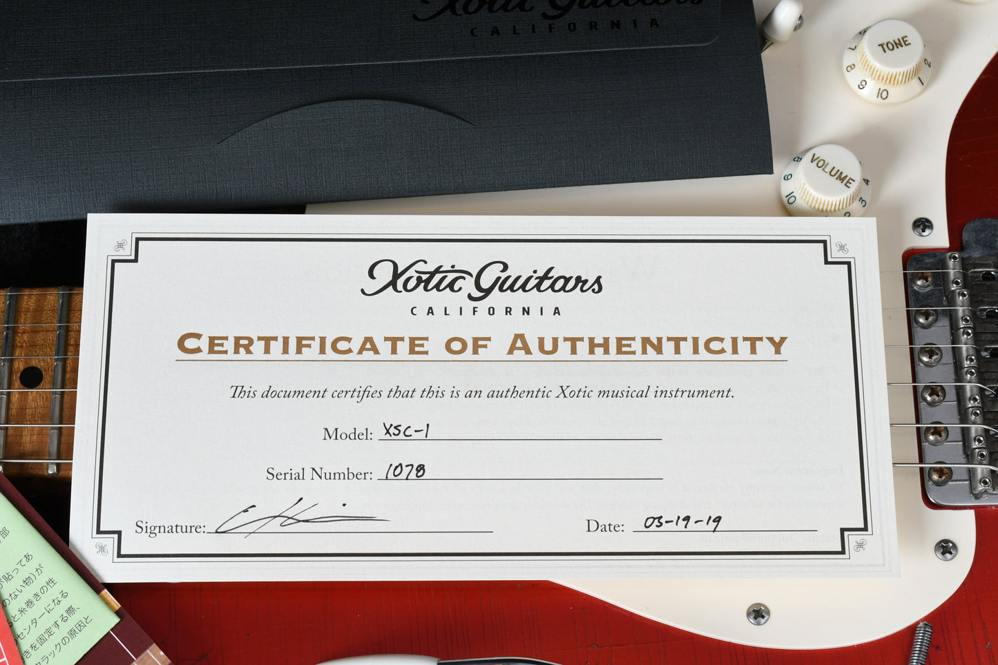 2019 Xotic XSC-1 Heavy Aged Candy Apple Red & Mastergrade Roasted Maple Neck