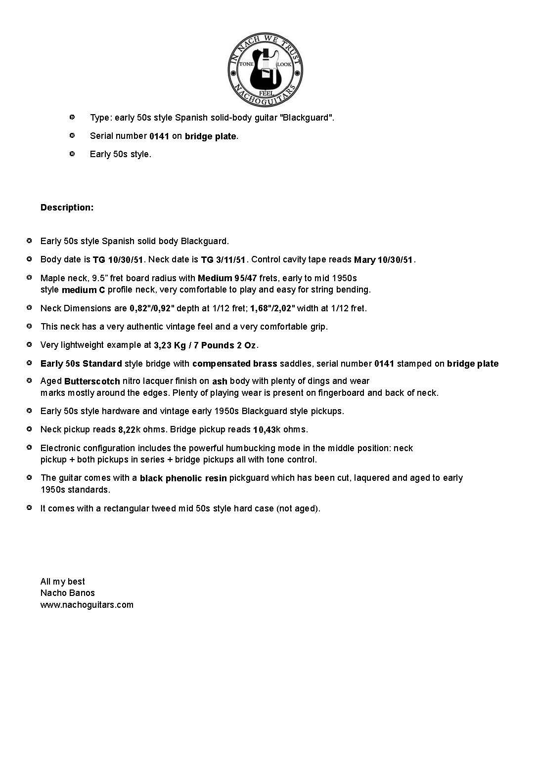 NEW Nacho Blackguard #0141