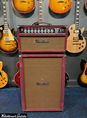 Two Rock Classic Reverb Signature 100/50 Watt Head & 2x12 Cabinet Burgundy Suede with Oxblood Grill