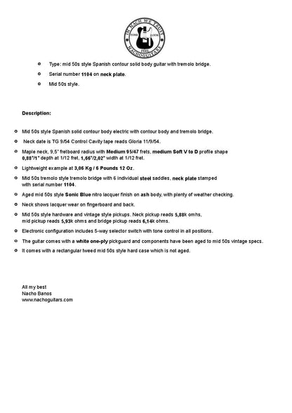 NEW Nacho Contour Body Sonic Blue #1104