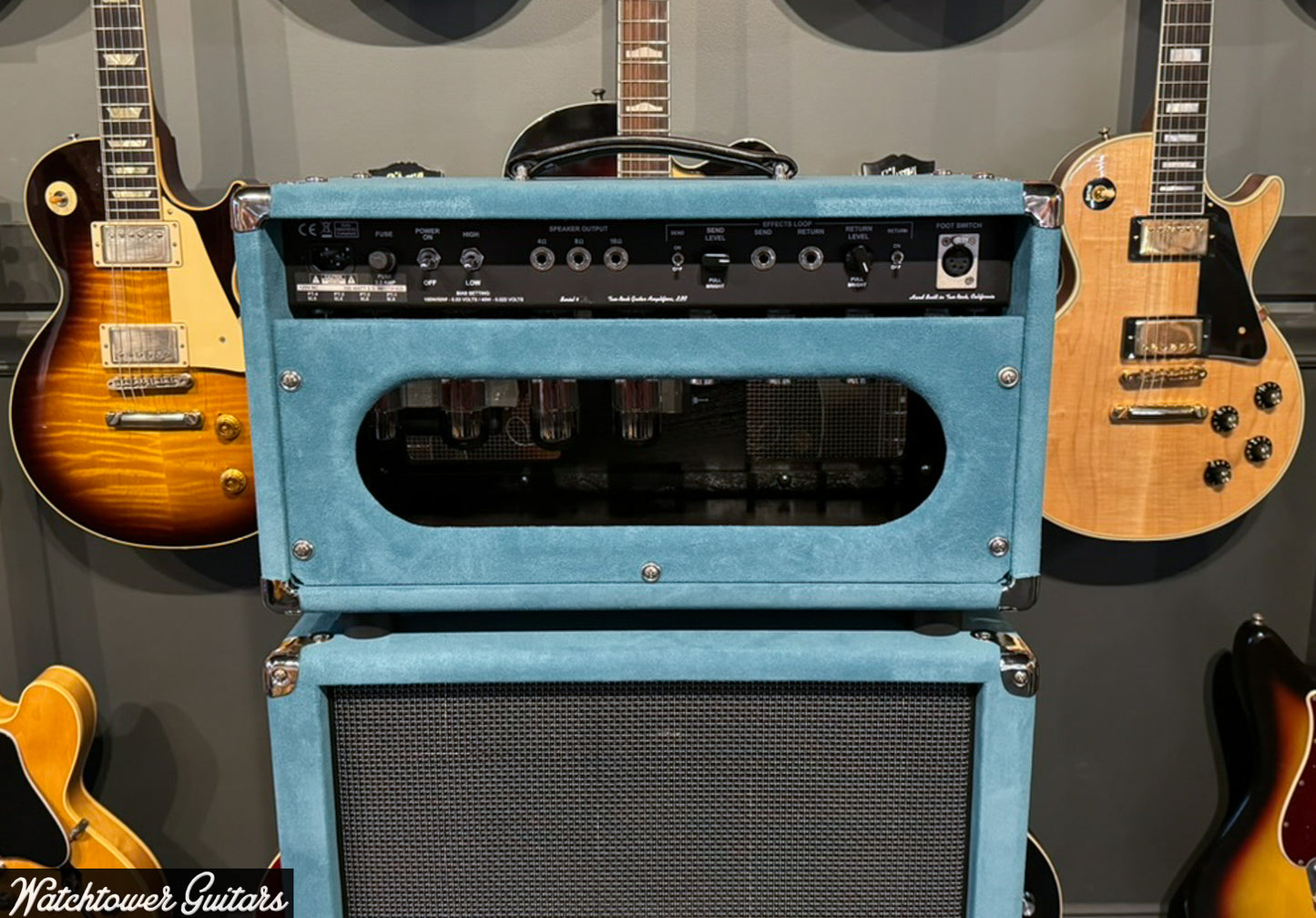 Two Rock TS-1 100/50 Watt Head & 2x12 Set Medium Blue Suede/Modern Silver Grill