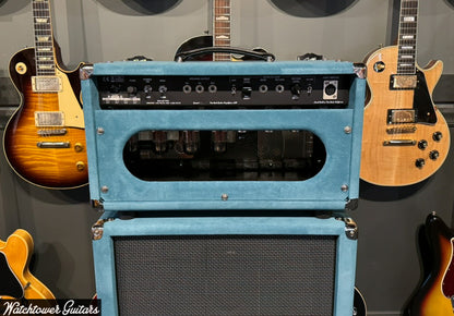 Two Rock TS-1 100/50 Watt Head & 2x12 Set Medium Blue Suede/Modern Silver Grill