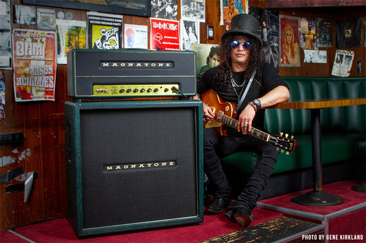 Magnatone Limited Edition Slash Signature SL-100 Head & SL-4x12 Cabinet Anaconda Green