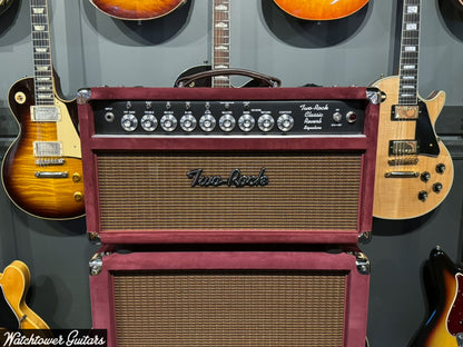 Two Rock Classic Reverb Signature 100/50 Watt Head & 2x12 Cabinet Burgundy Suede with Oxblood Grill
