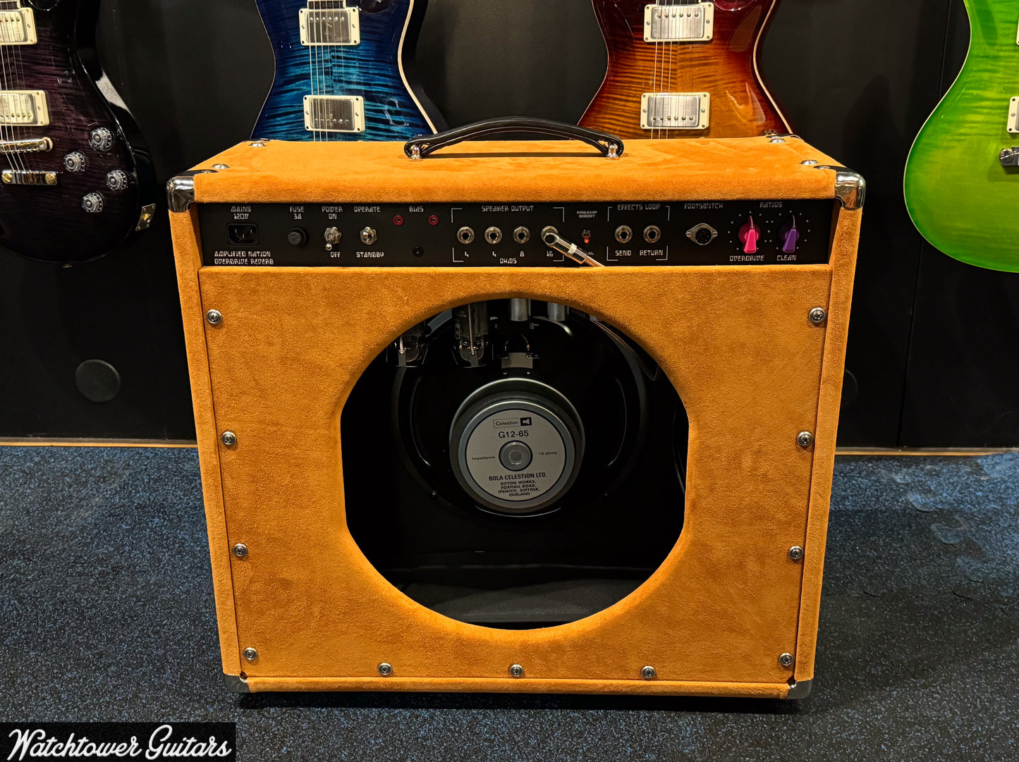 Amplified Nation Overdrive Reverb 50 Watt 1x12 Golden Brown Suede/Oxblood Grill