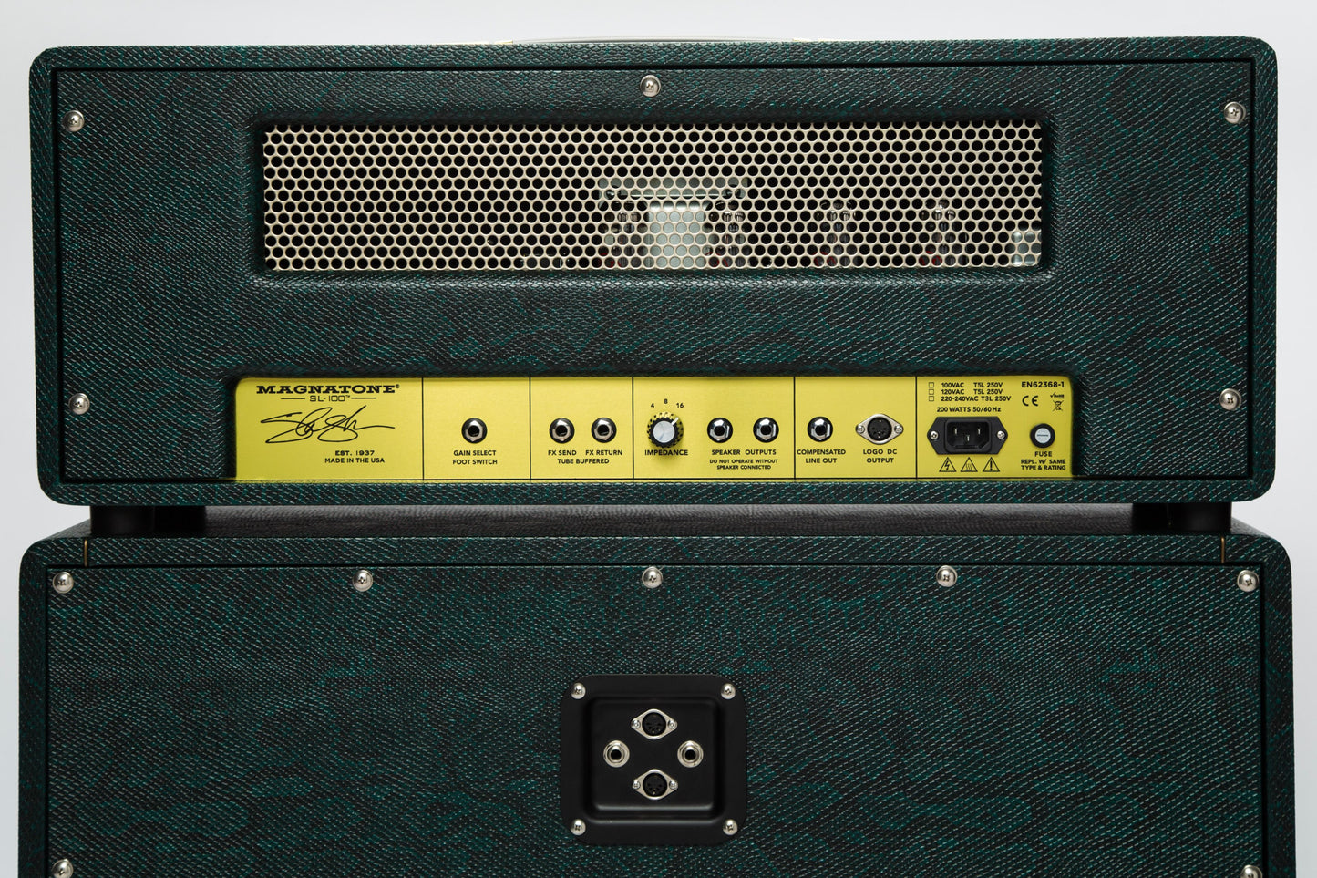 Magnatone Limited Edition Slash Signature SL-100 Head & SL-4x12 Cabinet Anaconda Green