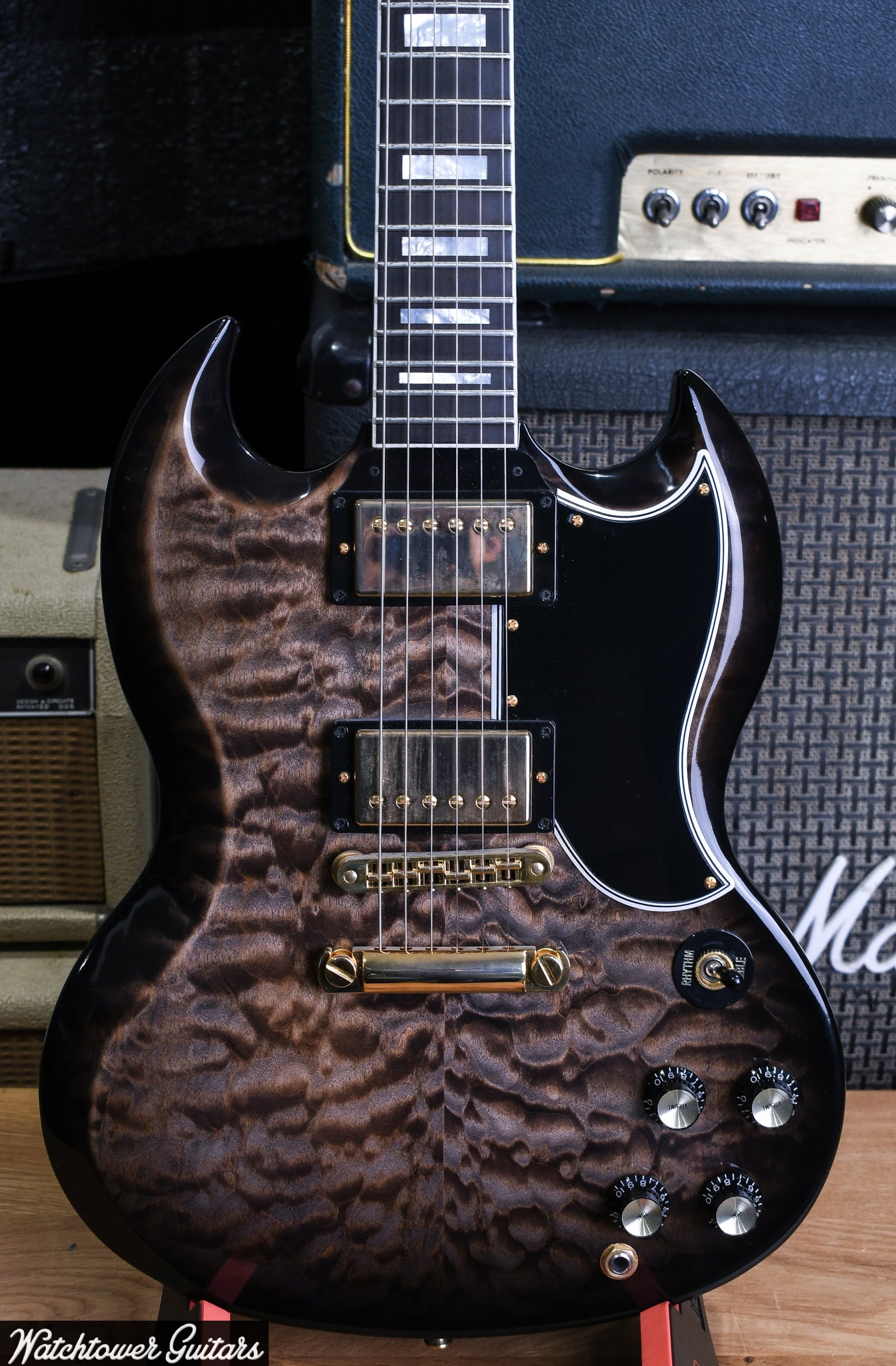 2020 Gibson Custom Shop SG Custom 3A Quilt Cobra Burst