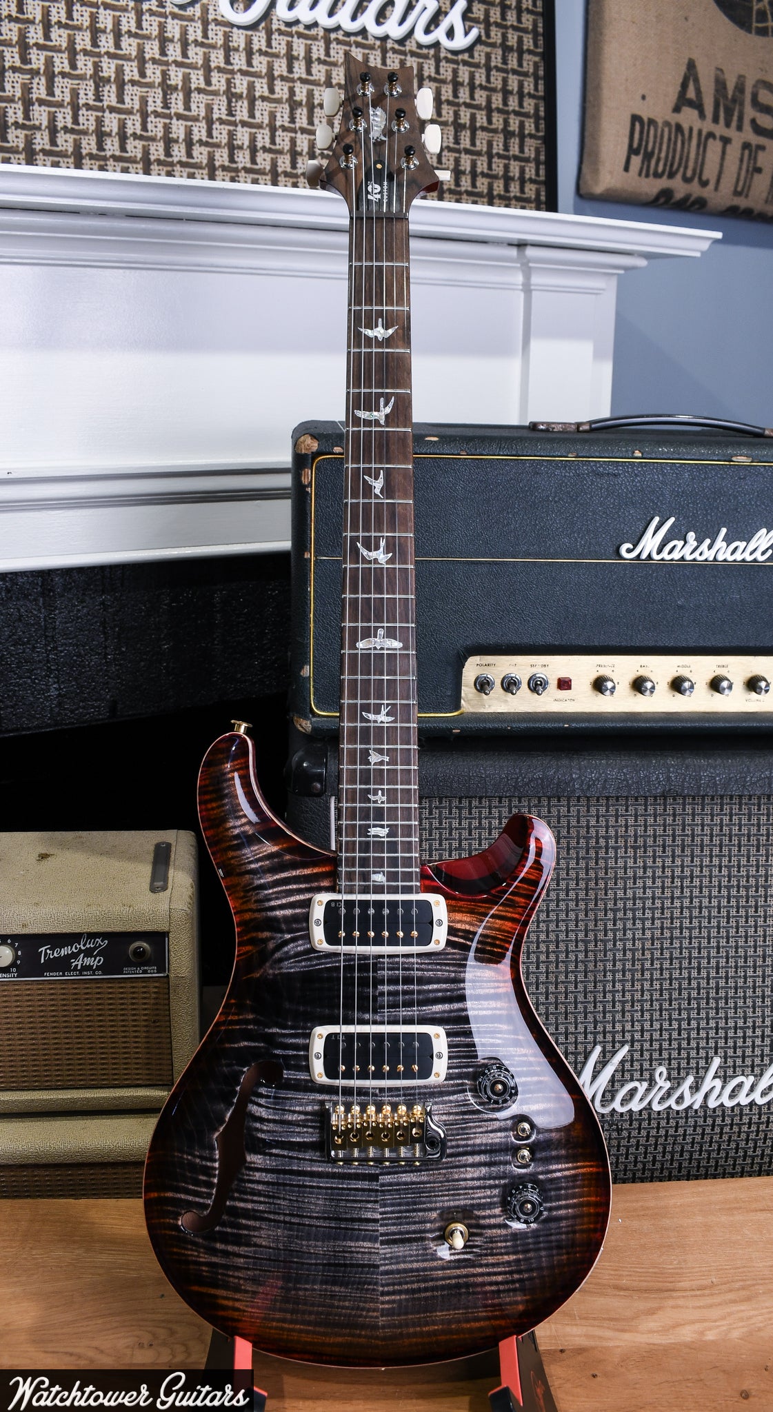 Paul Reed Smith PRS 40th Anniversary Custom 24-08 Semi Hollow Limited Edition Charcoal Cherry Burst