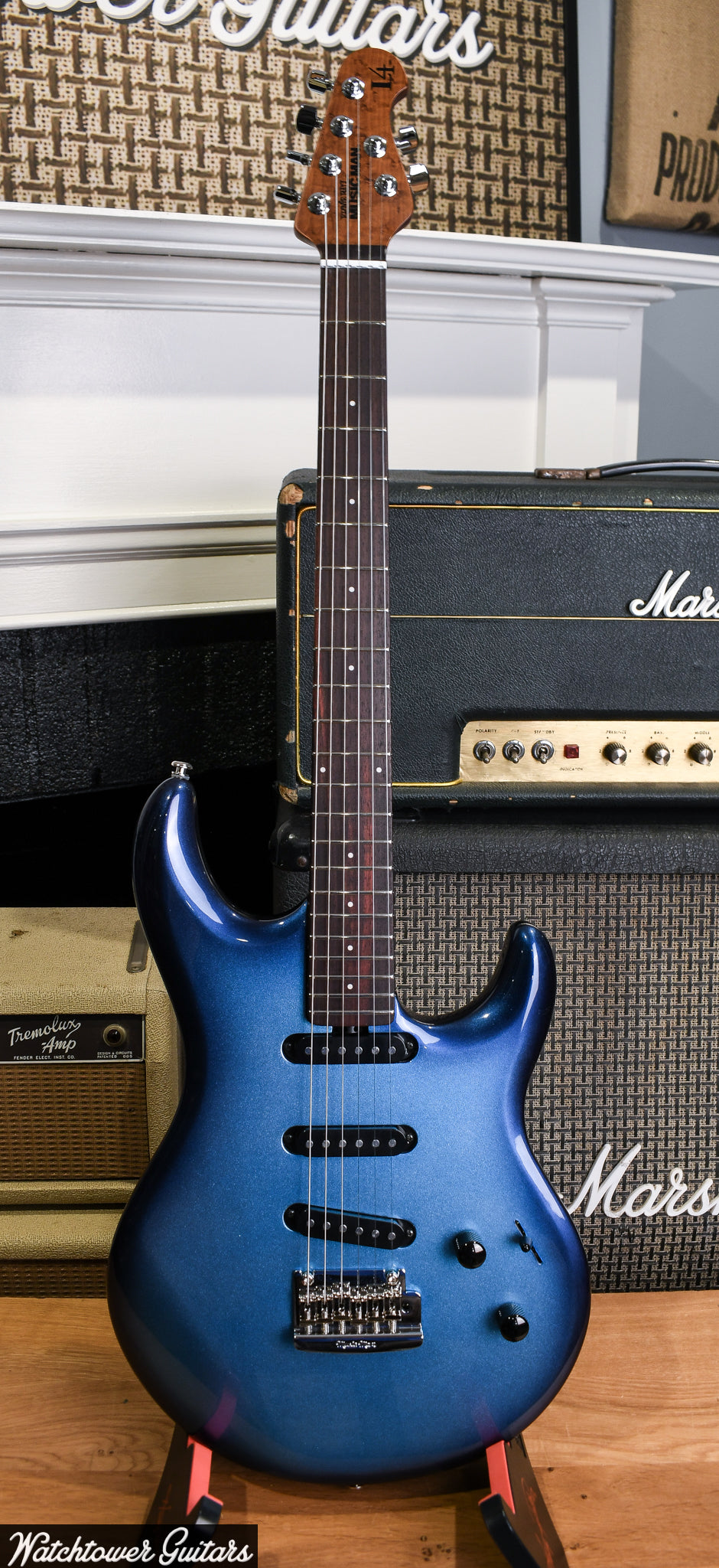 Ernie Ball Music Man Steve Lukather Signature Luke 4 SSS - Diesel Blue