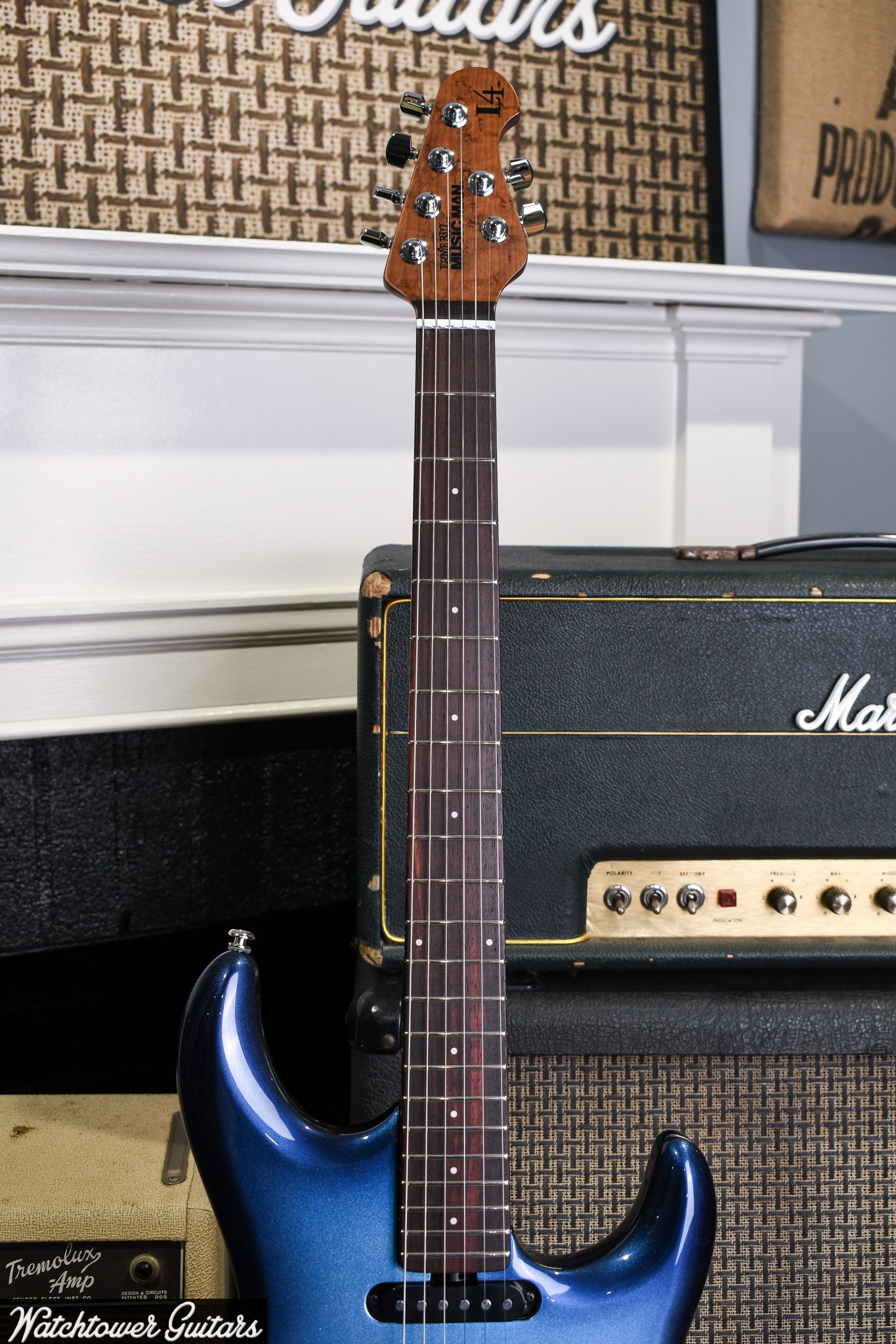 Ernie Ball Music Man Steve Lukather Signature Luke 4 SSS - Diesel Blue