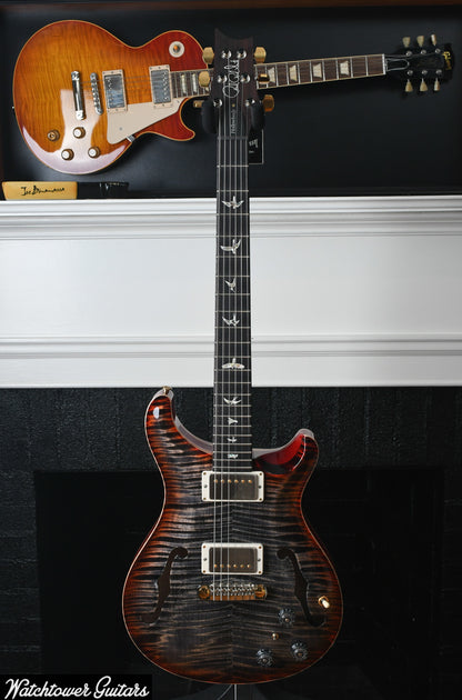 Paul Reed Smith PRS Hollowbody II Piezo 10 Top Charcoal Cherry Burst Serial #0371210