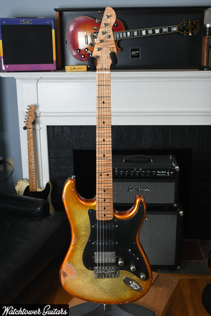 LSL Instruments Saticoy Burnt Orange Sparkle Burst To Shoreline Gold Heavy Aged "Spark"