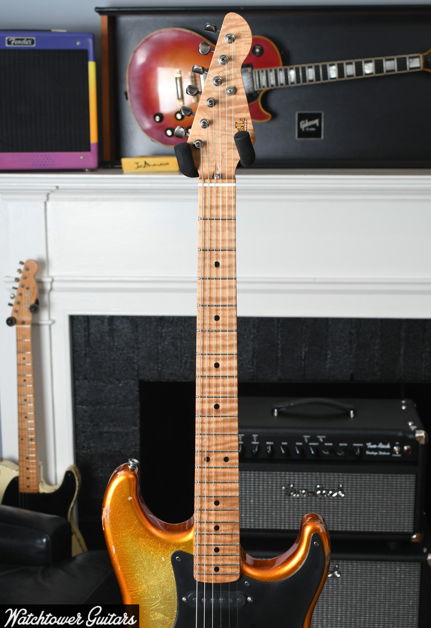 LSL Instruments Saticoy Burnt Orange Sparkle Burst To Shoreline Gold Heavy Aged "Spark"