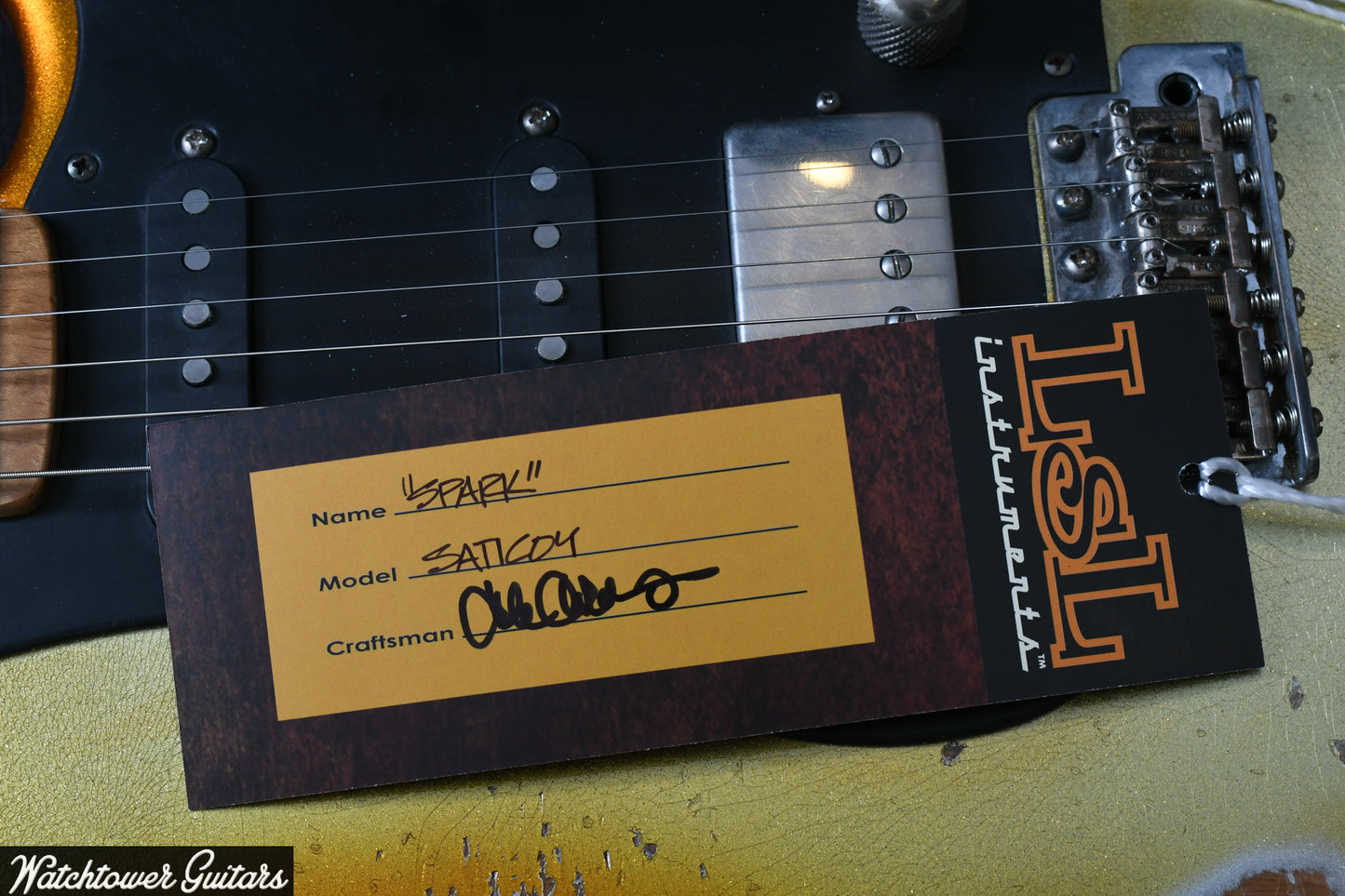 LSL Instruments Saticoy Burnt Orange Sparkle Burst To Shoreline Gold Heavy Aged "Spark"