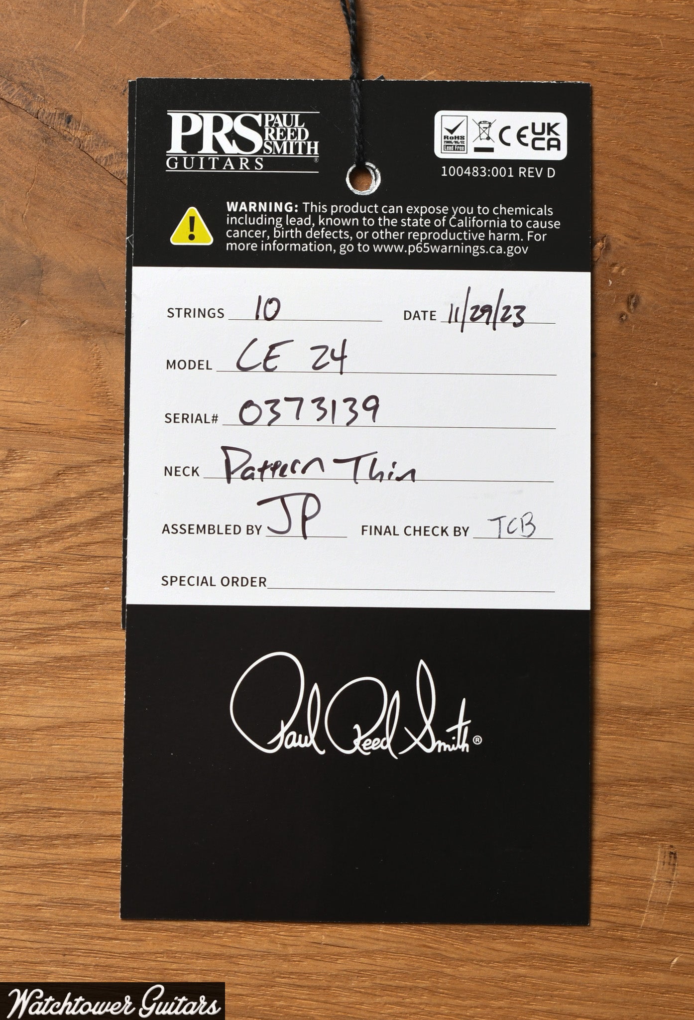 Paul Reed Smith PRS CE 24 Semi Hollow Black Amber