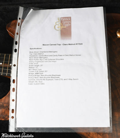 2013 Patrick James Eggle Macon Double Cut Claro Walnut