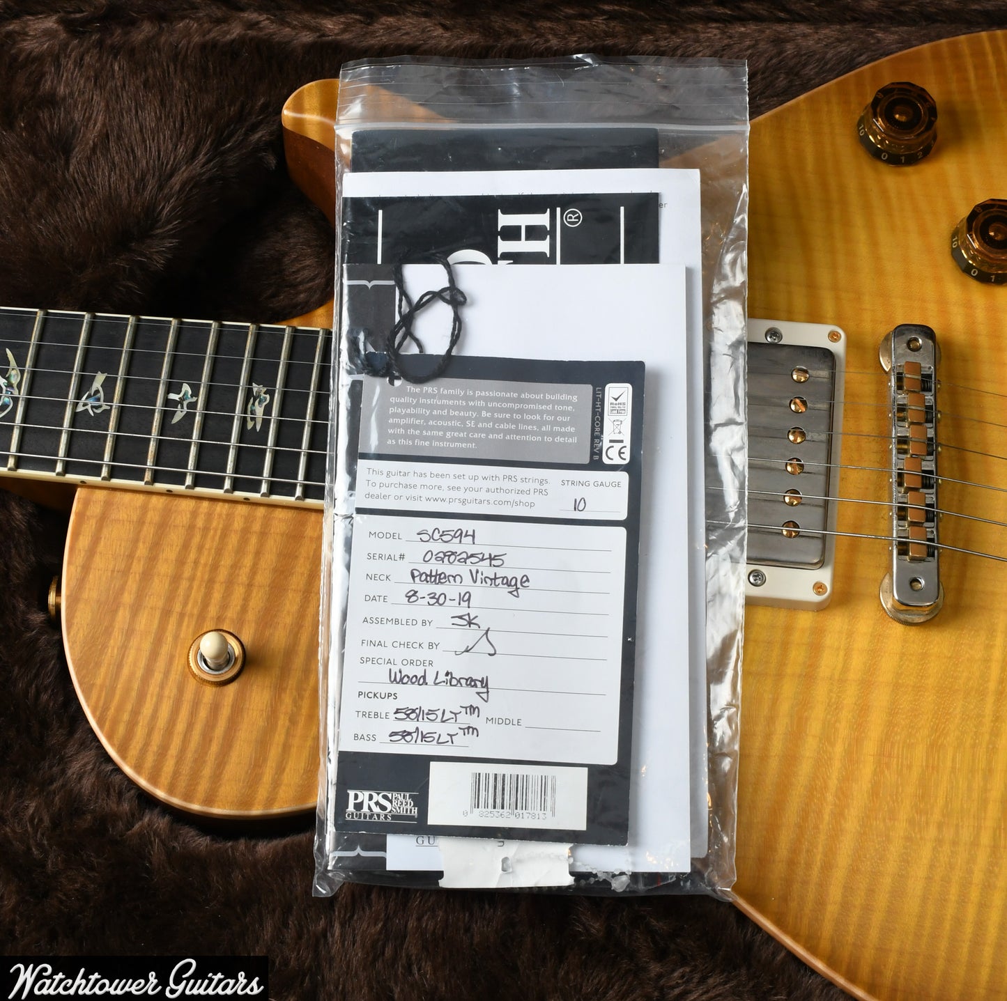 2019 PRS McCarty Singlecut 594 Artist Wood Library Livingston Lemon & Ebony Board/Maple Neck