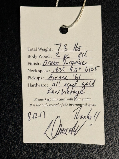 2017 Danocaster Double Cut, Ocean Turquoise with Arcane 61's