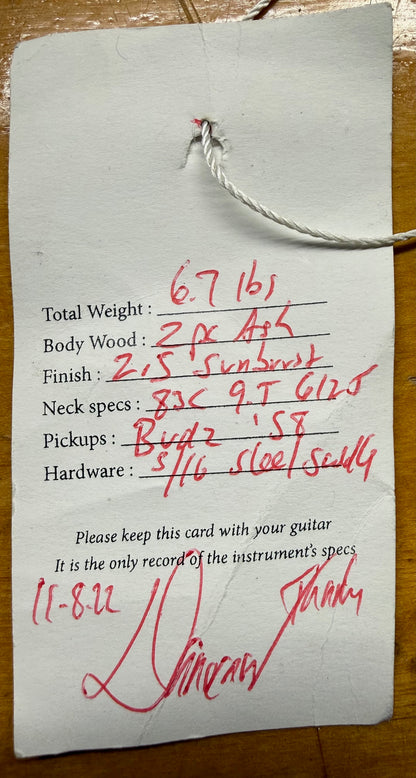 2022 Danocaster Single Cut Double Bound Sunburst