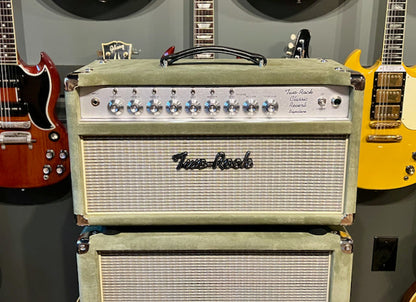 2023 Two Rock Classic Reverb Signature 100/50 Watt Head & 2x12 Cabinet Moss Green Suede with Vintage Beige Grill