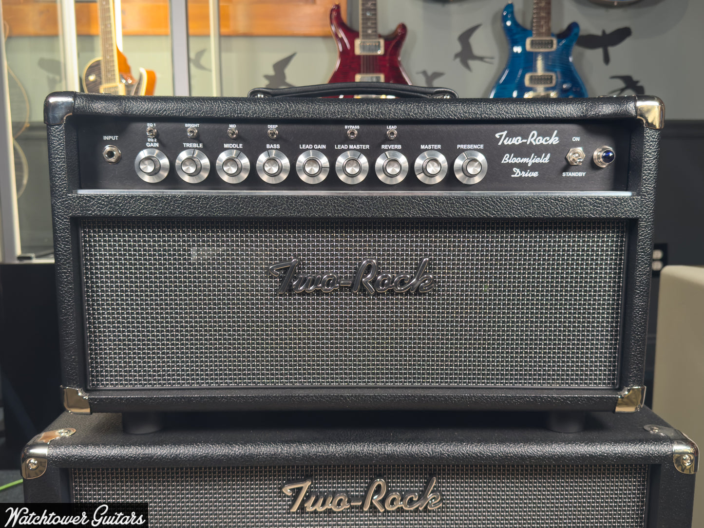 Two Rock Bloomfield Drive 40 Watt Head Black Bronco with Modern Silver Grill