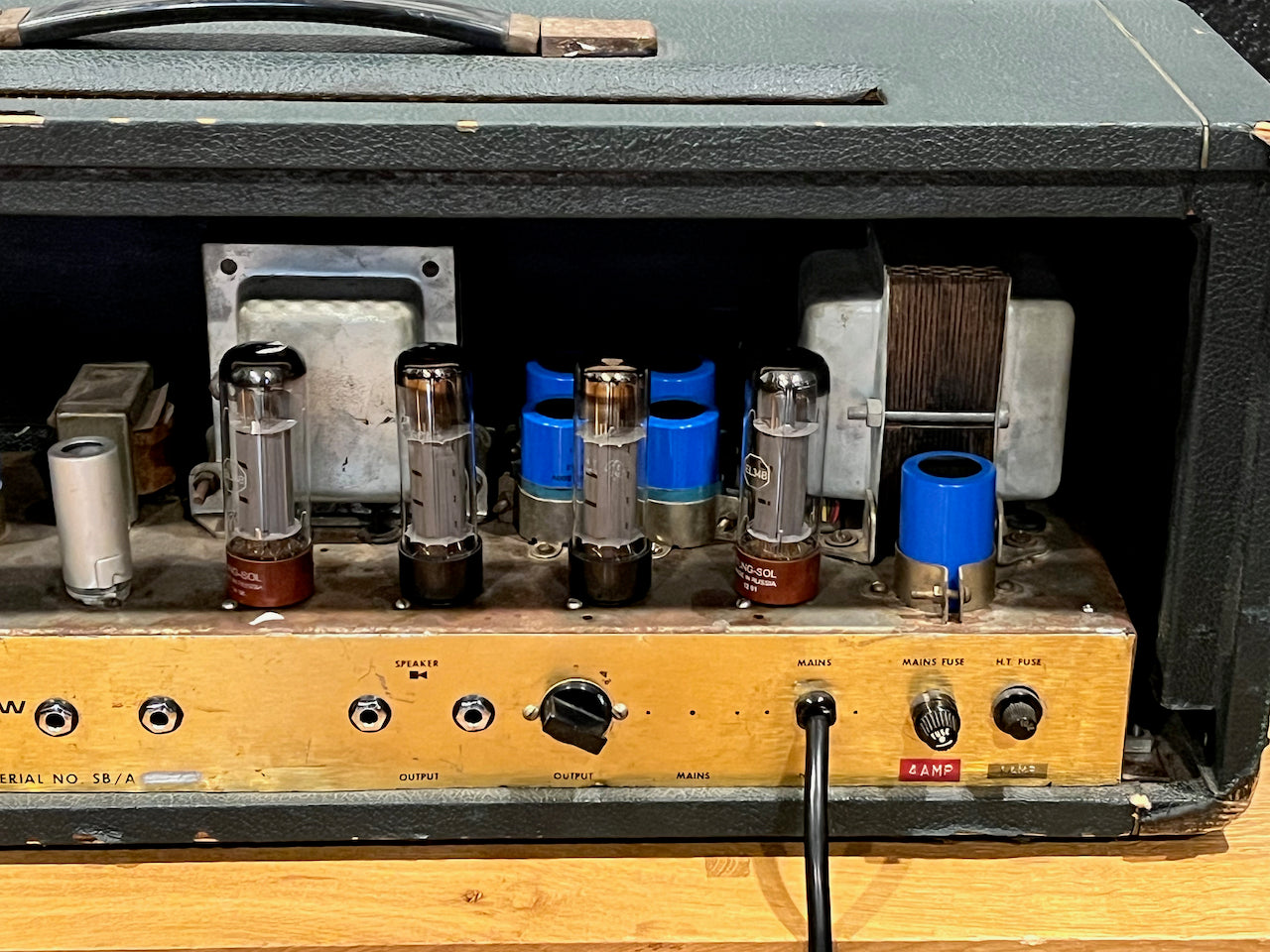 1969 Marshall Super Bass 100 Watt Head Metal Panel